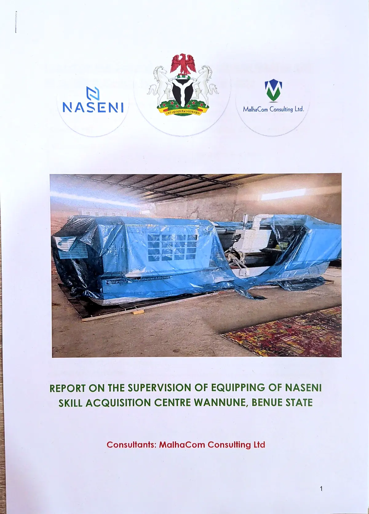 Supervision of Equipping the NASENI Skill Acquisition Centre — Wannune, Benue State